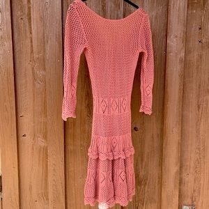 Moda Knit Orange Long Sleeve Dress